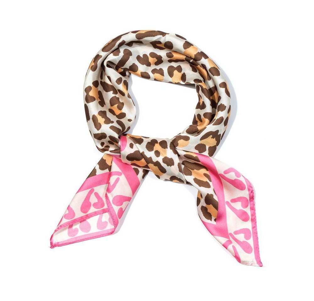 MIRROSI Nickituch Vierecktuch ca. 68x68cm Leo Muster, Damen Halstuch deal für Frühling,Sommer, Herbst von MIRROSI