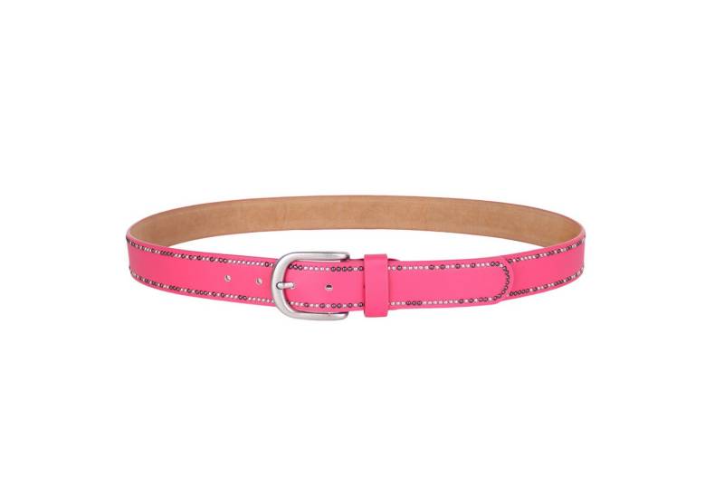 MIRROSI Nietengürtel Damen Gürtel mit Nieten ca.30mm Breit (Größe auswählbar 85–105 cm) Kunstleder Oberseite, Echtleder Innenseite von MIRROSI