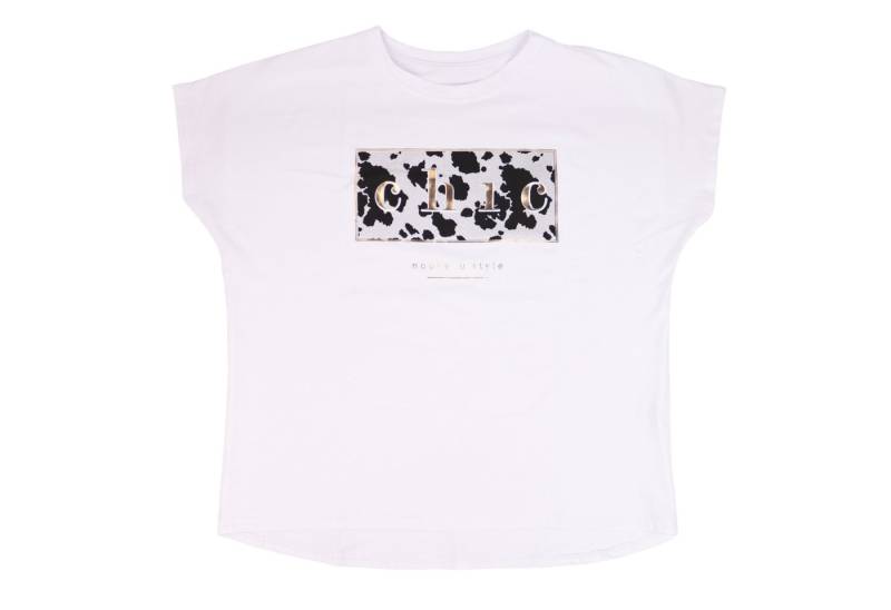 MIRROSI Print-Shirt Weiß Einheitsgröße Gr. 38-42 Made in Itlay Strech 95% Baumwolle, 5% Elasthan von MIRROSI