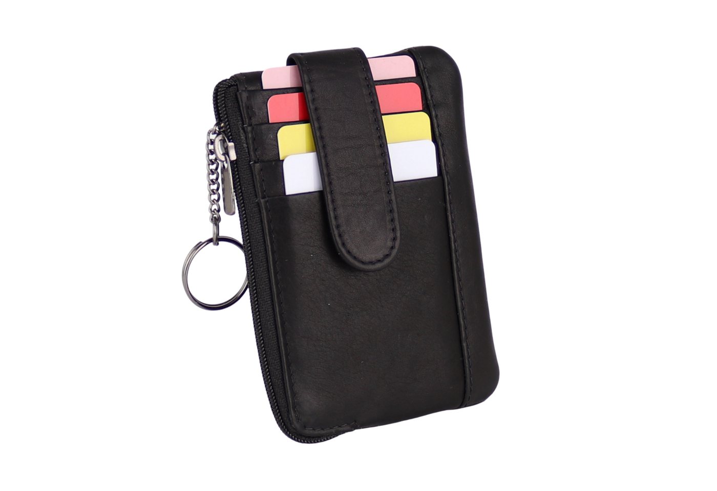 MIRROSI Schlüsseltasche UNISEX Echtleder mit 1xMünzfach,4 Kartenfach (1 Hauptfach mit einem stabilen Schlüsselring, 12x8,5x1cm) von MIRROSI