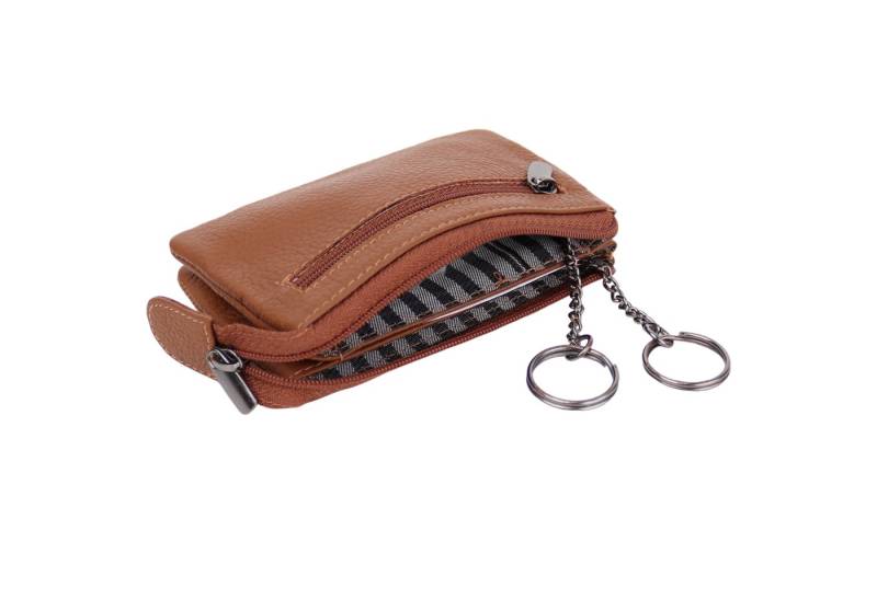 MIRROSI Schlüsseltasche UNISEX Echtleder mit zwei Fächern, 1 Kartenfach, Schlüsseletui für Damen und Herren von MIRROSI