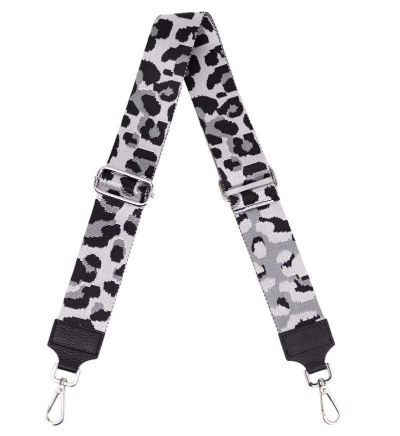 MIRROSI Schulterriemen Made in Italy aus Echtleder Schultergurt für Tasche zum Wechseln (Schwarz, Karabiner in silberner Farbe, 1x Taschengurt) 5cm Breit Bohemian Style von MIRROSI