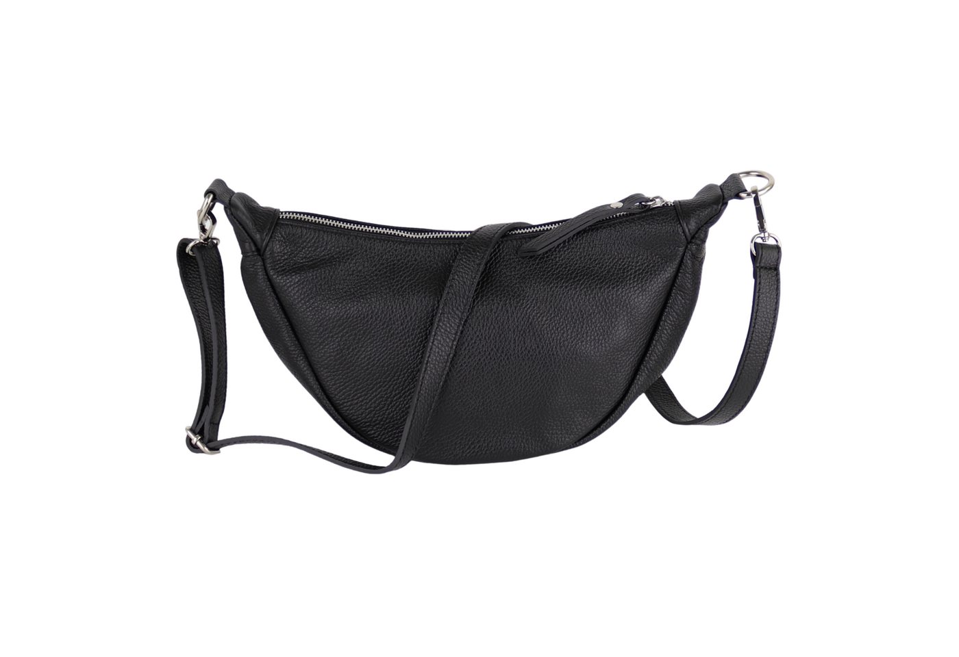 MIRROSI Schultertasche Damen Runde aus Echtleder, Made in Italy, Brusttasche,Umhängetasche (Tasche,Bauchtasche für jeden Anlass, 33x17x10cm (BXHXT), Crossbody Bag, verstellbaren Schulterriemen aus Echtleder von MIRROSI