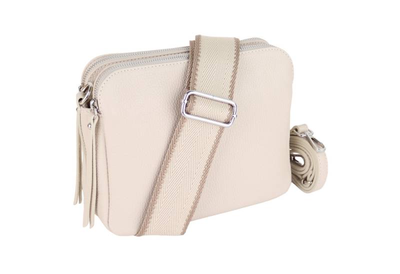 MIRROSI Schultertasche aus Echtleder, hergestellt in Italien, mit 2 Riemen (ca.24x18x9cm), Umhängetasche, Crossbody Bag, verstellbaren Schulterriemen von MIRROSI
