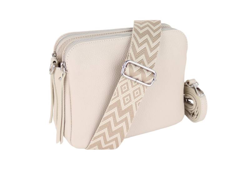 MIRROSI Schultertasche aus Echtleder, hergestellt in Italien, mit 2 Riemen (ca.24x18x9cm), Umhängetasche, Crossbody Bag, verstellbaren Schulterriemen von MIRROSI