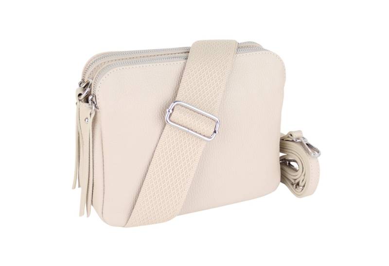 MIRROSI Schultertasche aus Echtleder, hergestellt in Italien, mit 2 Riemen (ca.24x18x9cm), Umhängetasche, Crossbody Bag, verstellbaren Schulterriemen von MIRROSI
