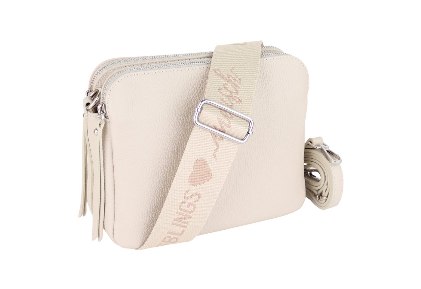 MIRROSI Schultertasche aus Echtleder, hergestellt in Italien, mit 2 Riemen (ca.24x18x9cm), Umhängetasche, Crossbody Bag, verstellbaren Schulterriemen von MIRROSI