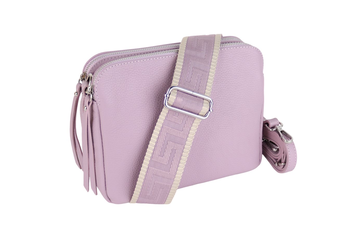 MIRROSI Schultertasche aus Echtleder, hergestellt in Italien, mit 2 Riemen (ca.24x18x9cm), Umhängetasche, Crossbody Bag, verstellbaren Schulterriemen von MIRROSI