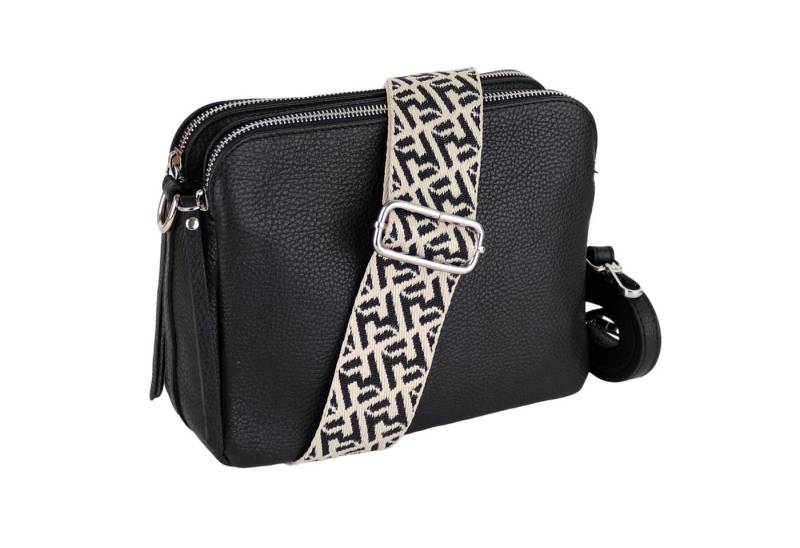 MIRROSI Schultertasche aus Echtleder, hergestellt in Italien, mit 2 Riemen (ca.24x18x9cm), Umhängetasche, Crossbody Bag, verstellbaren Schulterriemen von MIRROSI