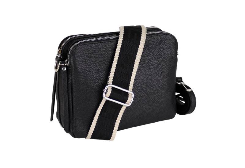 MIRROSI Schultertasche aus Echtleder, hergestellt in Italien, mit 2 Riemen (ca.24x18x9cm), Umhängetasche, Crossbody Bag, verstellbaren Schulterriemen von MIRROSI