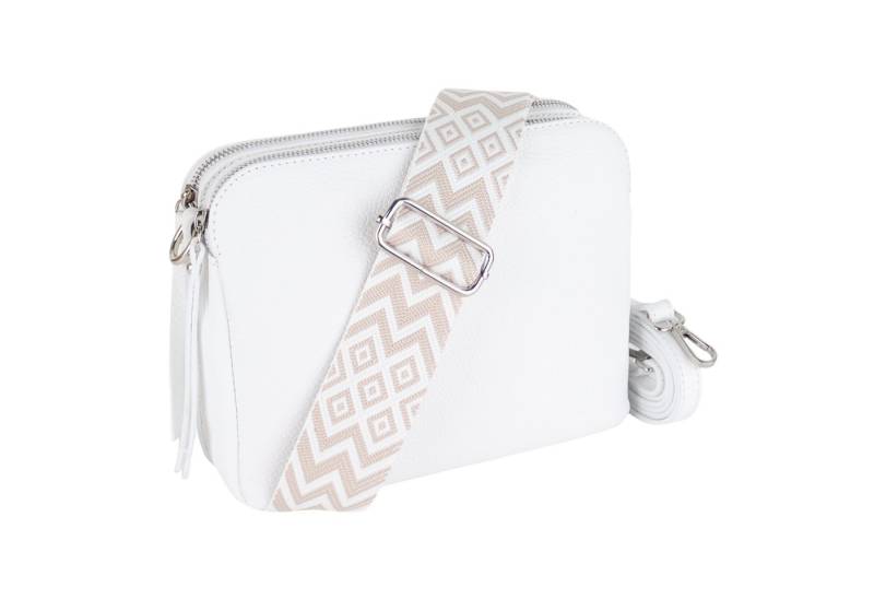 MIRROSI Schultertasche aus Echtleder, hergestellt in Italien, mit 2 Riemen (ca.24x18x9cm), Umhängetasche, Crossbody Bag, verstellbaren Schulterriemen von MIRROSI