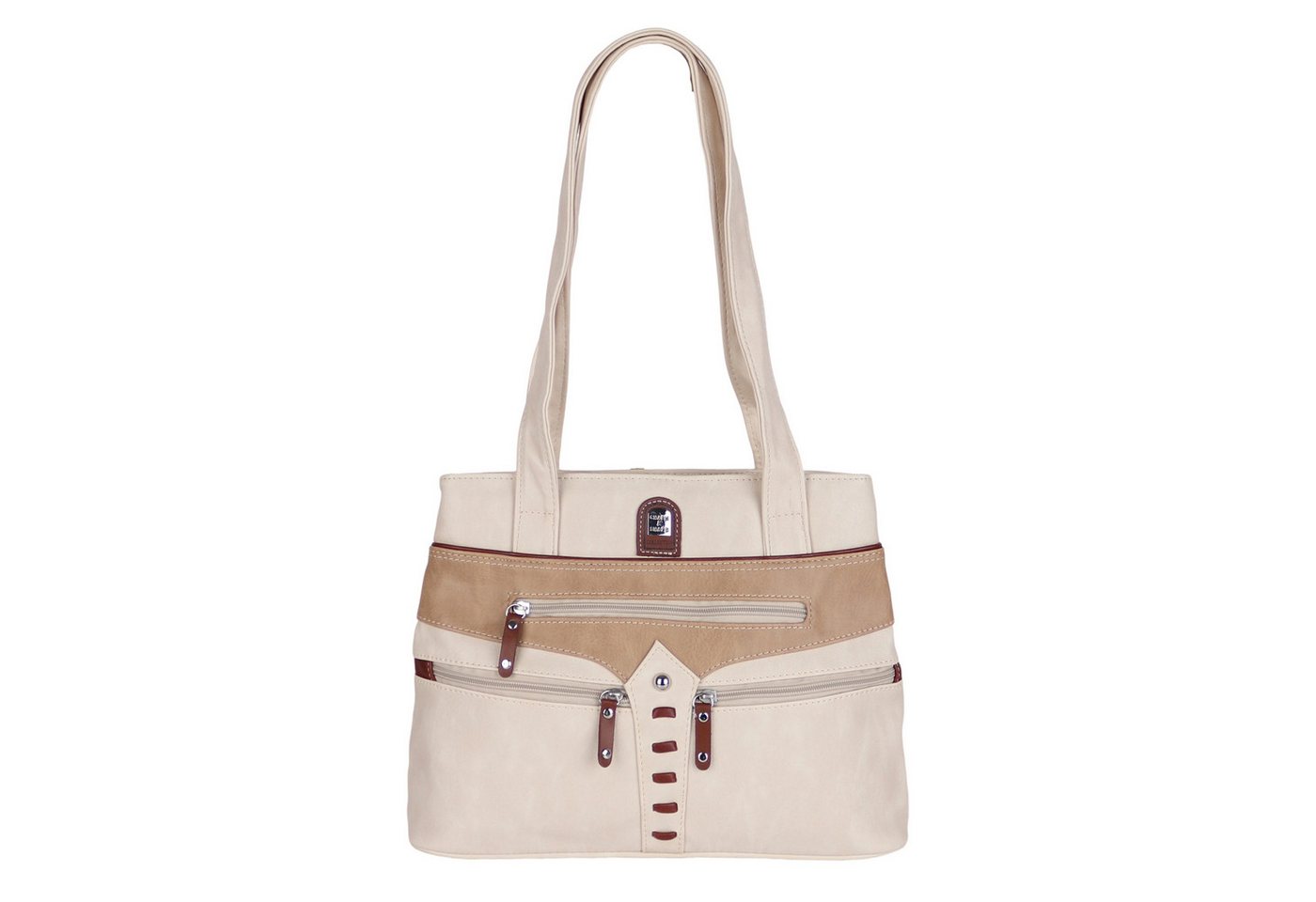 MIRROSI Shopper Damen Mittelgroße Umhängetasche aus weichem Kunstleder (ca. (40×27×10 cm), mit vielen zusätzlichen Reißverschlussfächern vorne und hinten von MIRROSI