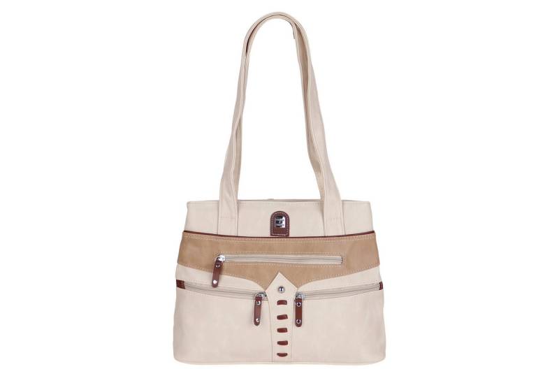 MIRROSI Shopper Damen Mittelgroße Umhängetasche aus weichem Kunstleder (ca. (40×27×10 cm), mit vielen zusätzlichen Reißverschlussfächern vorne und hinten von MIRROSI