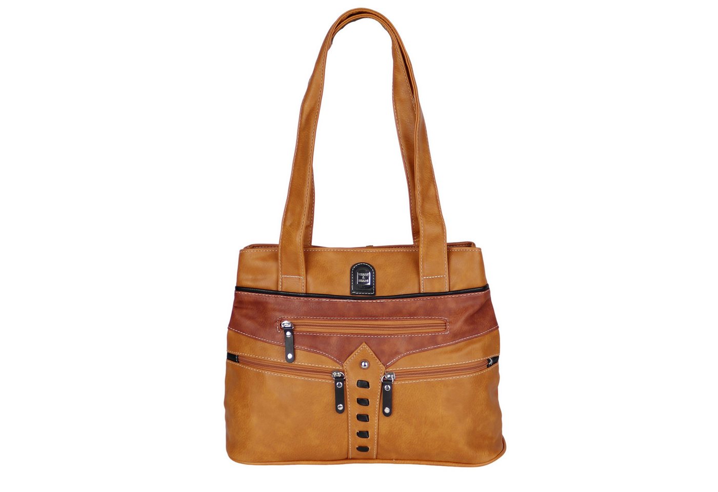 MIRROSI Shopper Damen Mittelgroße Umhängetasche aus weichem Kunstleder (ca. (40×27×10 cm), mit vielen zusätzlichen Reißverschlussfächern vorne und hinten von MIRROSI