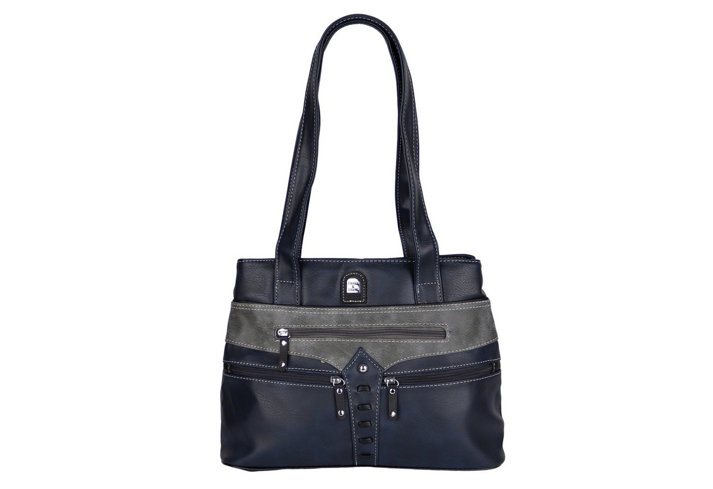 MIRROSI Shopper Damen Mittelgroße Umhängetasche aus weichem Kunstleder (ca. (40×27×10 cm), mit vielen zusätzlichen Reißverschlussfächern vorne und hinten von MIRROSI