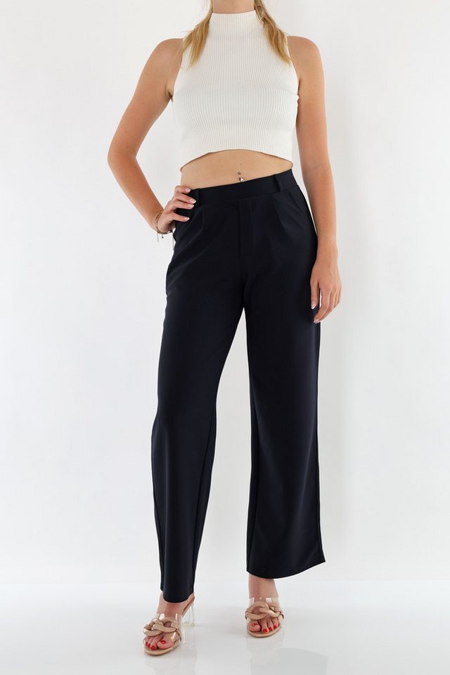 MIRROSI Stretch-Hose Damen Hose mit breitem Bein High Waist von MIRROSI