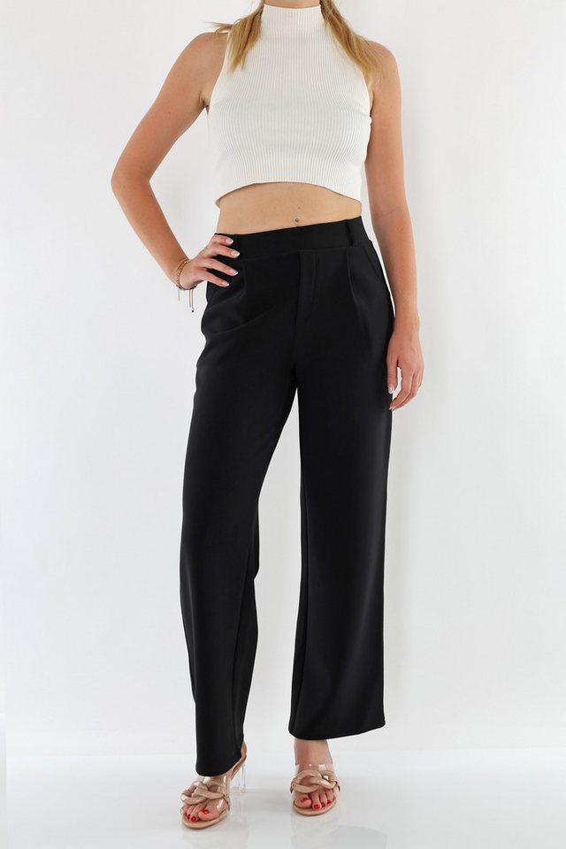 MIRROSI Stretch-Hose Damen Hose mit breitem Bein High Waist von MIRROSI