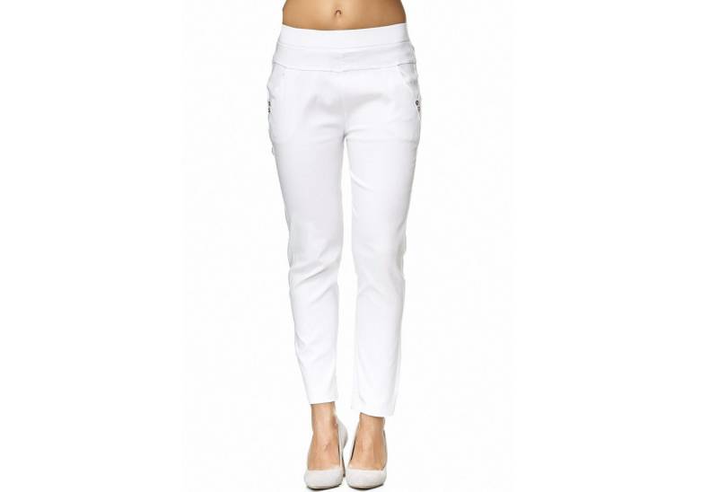 MIRROSI Stretch-Hose Weiß Arbeitshose Schwester Strech elegant kurzgrössen Damen Hosen für Frühling, Sommer von MIRROSI