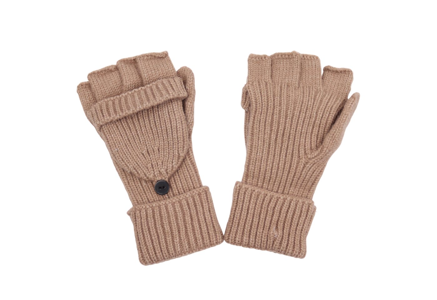 MIRROSI Strickhandschuhe Damen Handschuhe 2 in 1,Praktisches Klapp-Design mit Knopf (Einheitsgröße für Erwachsene) wahlweise fingerlos oder als Fausthandschuh tragbar von MIRROSI