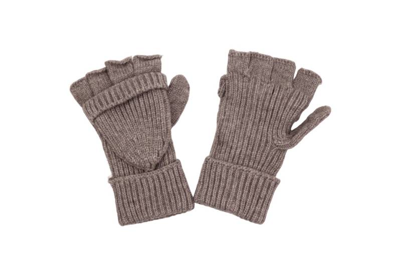 MIRROSI Strickhandschuhe Damen Handschuhe 2 in 1,Praktisches Klapp-Design mit Knopf (Einheitsgröße für Erwachsene) wahlweise fingerlos oder als Fausthandschuh tragbar von MIRROSI