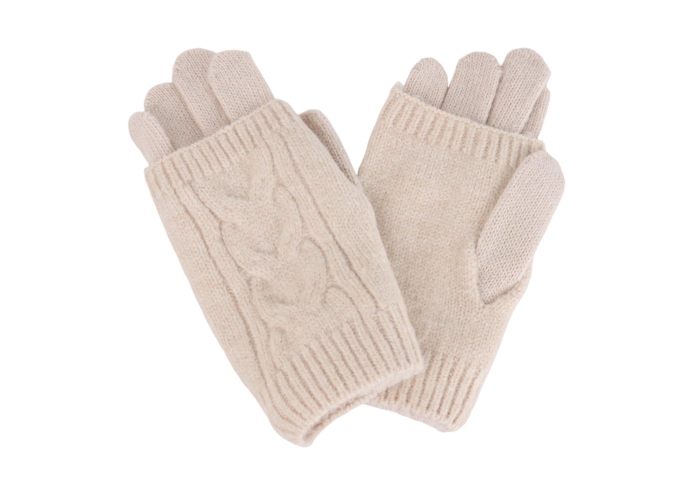 MIRROSI Strickhandschuhe Damen Handschuhe 2 in 1 mit abnehmbarer Strick Manschette (Einheitsgröße für Erwachsene) von MIRROSI