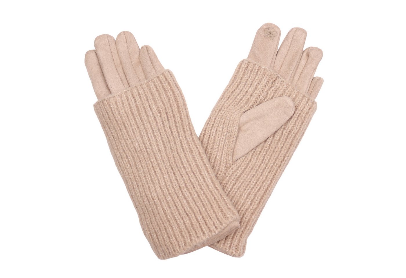 MIRROSI Strickhandschuhe Damen Handschuhe 2 in 1 mit abnehmbarer Strick Manschette (Einheitsgröße für Erwachsene) von MIRROSI