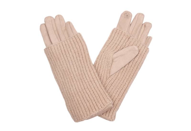 MIRROSI Strickhandschuhe Damen Handschuhe 2 in 1 mit abnehmbarer Strick Manschette (Einheitsgröße für Erwachsene) von MIRROSI