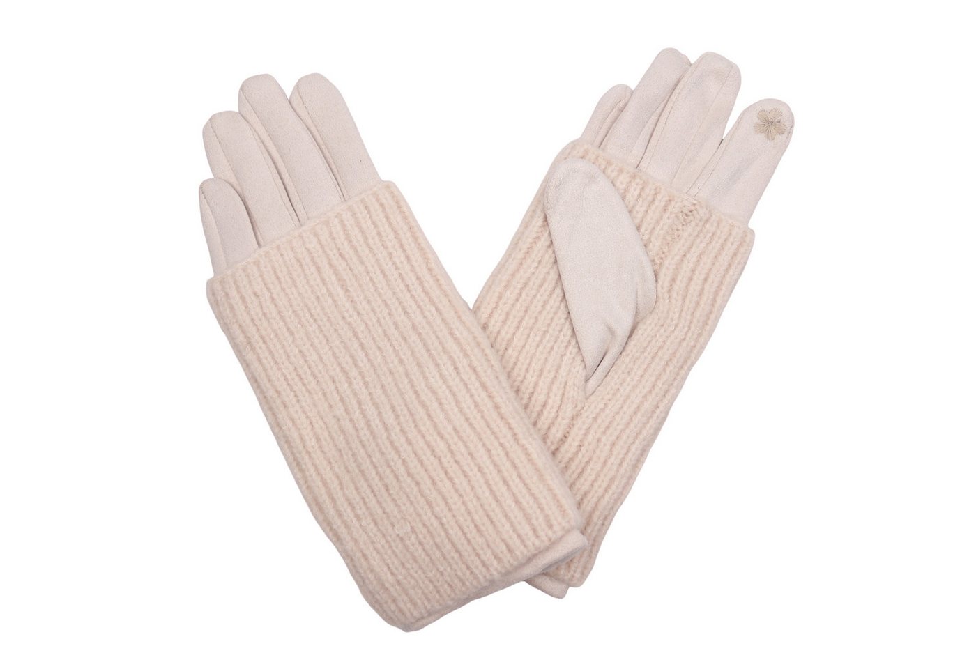 MIRROSI Strickhandschuhe Damen Handschuhe 2 in 1 mit abnehmbarer Strick Manschette (Einheitsgröße für Erwachsene) von MIRROSI