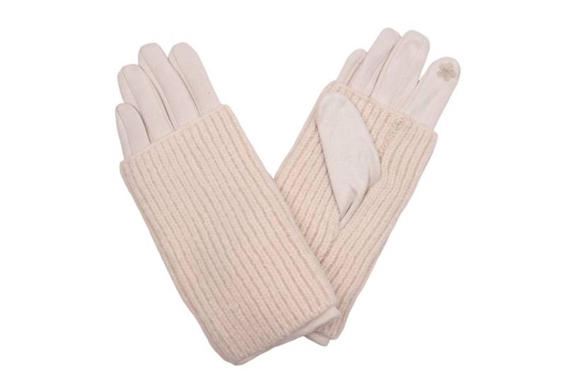 MIRROSI Strickhandschuhe Damen Handschuhe 2 in 1 mit abnehmbarer Strick Manschette (Einheitsgröße für Erwachsene) von MIRROSI