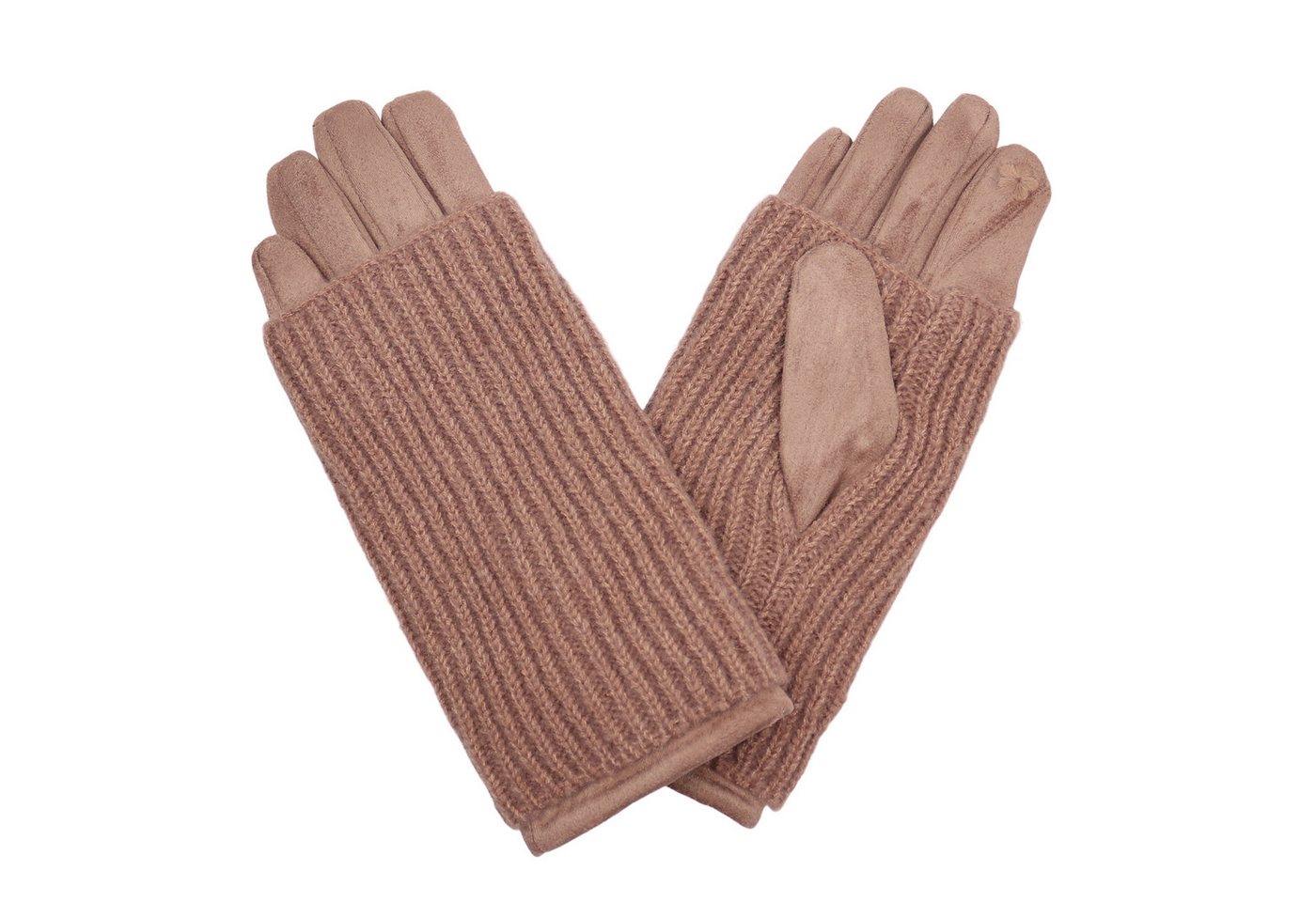 MIRROSI Strickhandschuhe Damen Handschuhe 2 in 1 mit abnehmbarer Strick Manschette (Einheitsgröße für Erwachsene) von MIRROSI