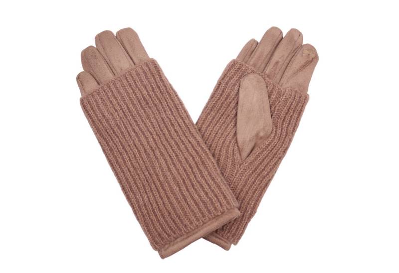 MIRROSI Strickhandschuhe Damen Handschuhe 2 in 1 mit abnehmbarer Strick Manschette (Einheitsgröße für Erwachsene) von MIRROSI
