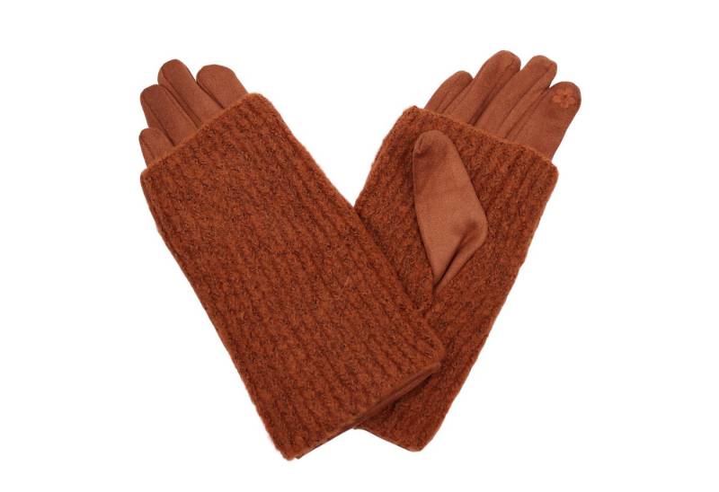 MIRROSI Strickhandschuhe Damen Handschuhe 2 in 1 mit abnehmbarer Strick Manschette (Einheitsgröße für Erwachsene) von MIRROSI