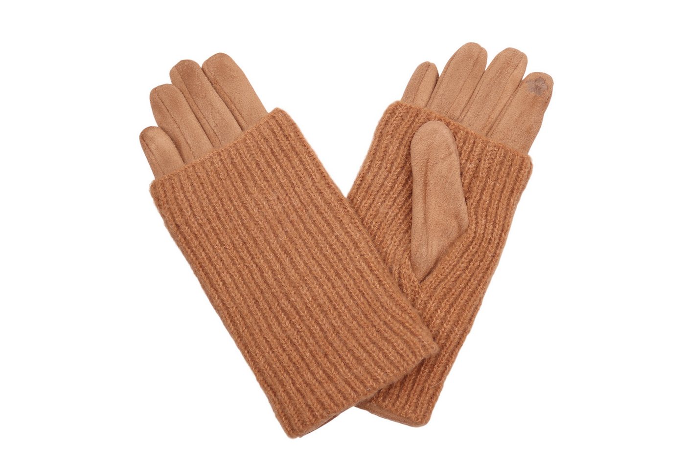 MIRROSI Strickhandschuhe Damen Handschuhe 2 in 1 mit abnehmbarer Strick Manschette (Einheitsgröße für Erwachsene) von MIRROSI