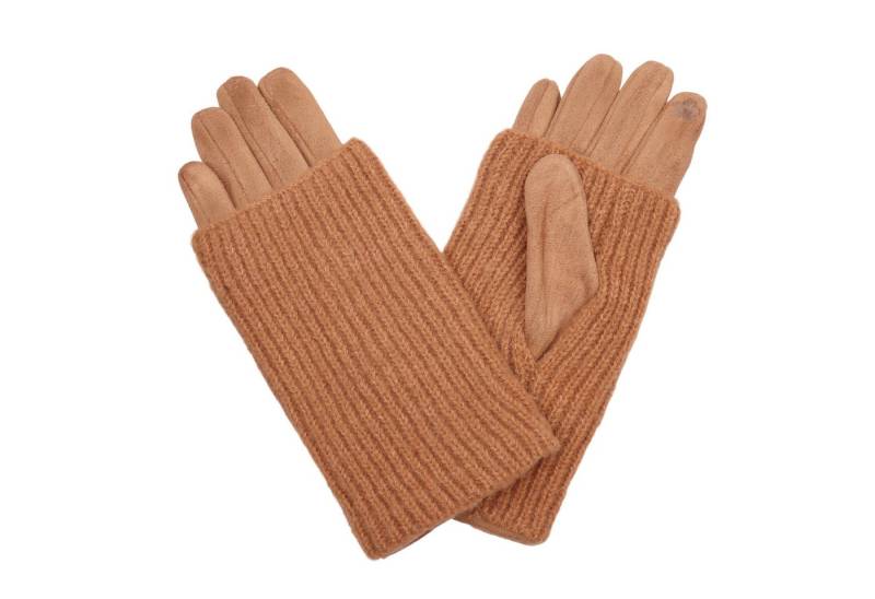 MIRROSI Strickhandschuhe Damen Handschuhe 2 in 1 mit abnehmbarer Strick Manschette (Einheitsgröße für Erwachsene) von MIRROSI