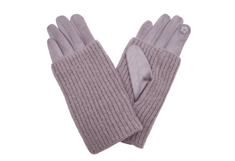 MIRROSI Strickhandschuhe Damen Handschuhe 2 in 1 mit abnehmbarer Strick Manschette (Einheitsgröße für Erwachsene) von MIRROSI