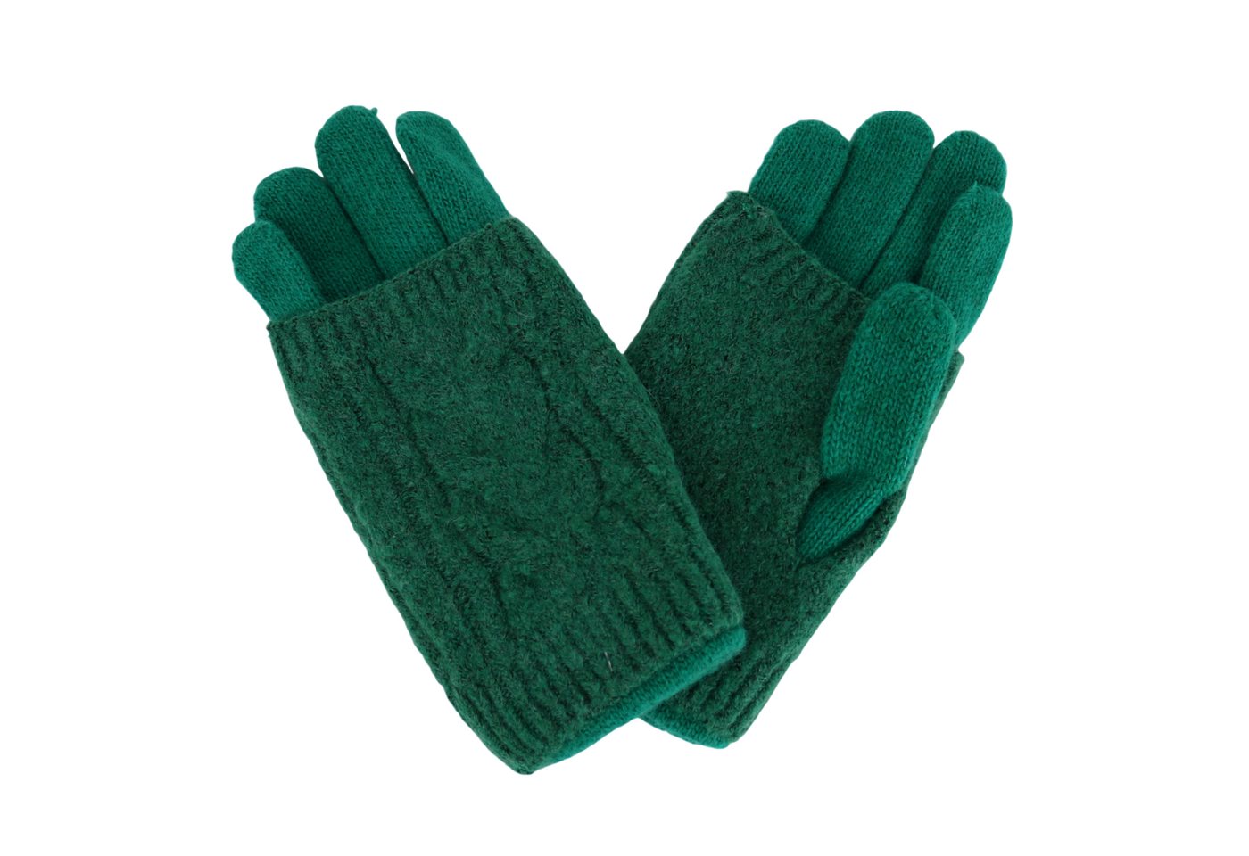 MIRROSI Strickhandschuhe Damen Handschuhe 2 in 1 mit abnehmbarer Strick Manschette (Einheitsgröße für Erwachsene) von MIRROSI