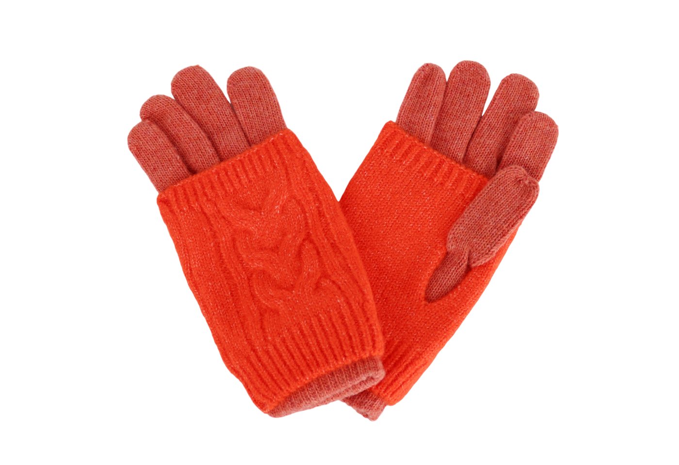 MIRROSI Strickhandschuhe Damen Handschuhe 2 in 1 mit abnehmbarer Strick Manschette (Einheitsgröße für Erwachsene) von MIRROSI