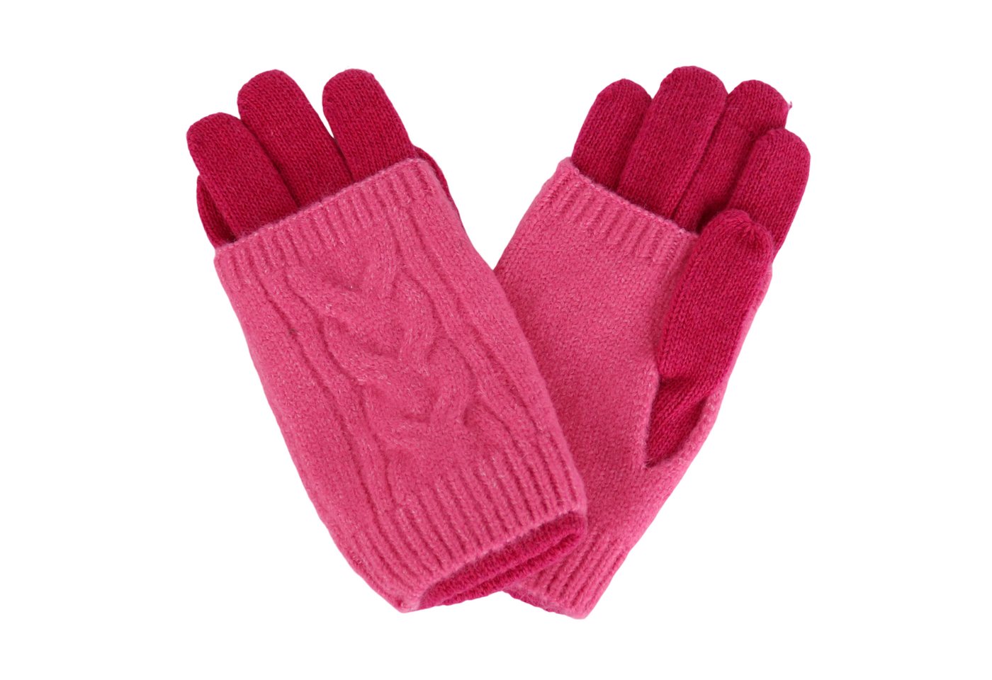 MIRROSI Strickhandschuhe Damen Handschuhe 2 in 1 mit abnehmbarer Strick Manschette (Einheitsgröße für Erwachsene) von MIRROSI