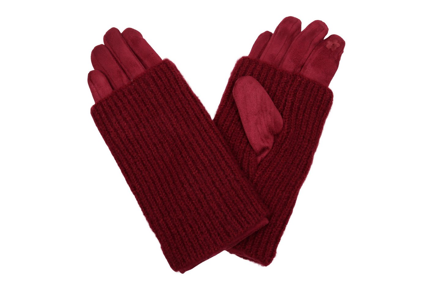 MIRROSI Strickhandschuhe Damen Handschuhe 2 in 1 mit abnehmbarer Strick Manschette (Einheitsgröße für Erwachsene) von MIRROSI