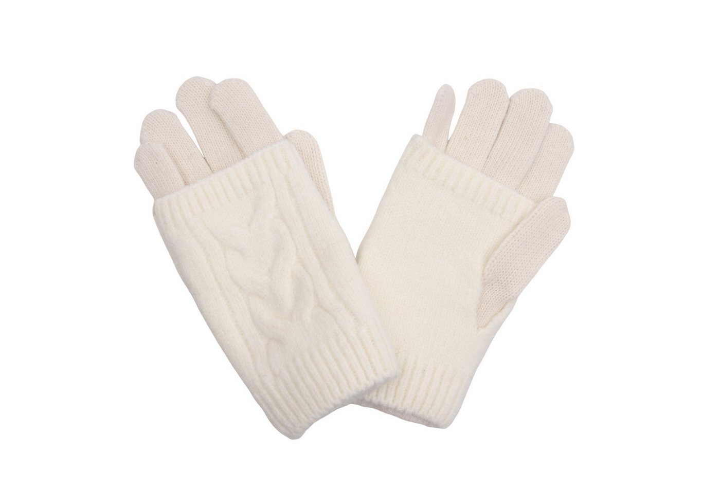 MIRROSI Strickhandschuhe Damen Handschuhe 2 in 1 mit abnehmbarer Strick Manschette (Einheitsgröße für Erwachsene) von MIRROSI