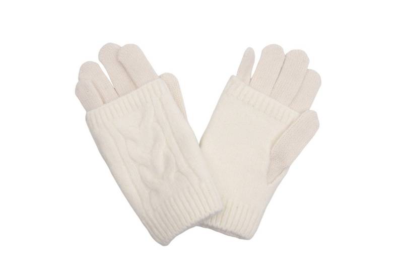 MIRROSI Strickhandschuhe Damen Handschuhe 2 in 1 mit abnehmbarer Strick Manschette (Einheitsgröße für Erwachsene) von MIRROSI