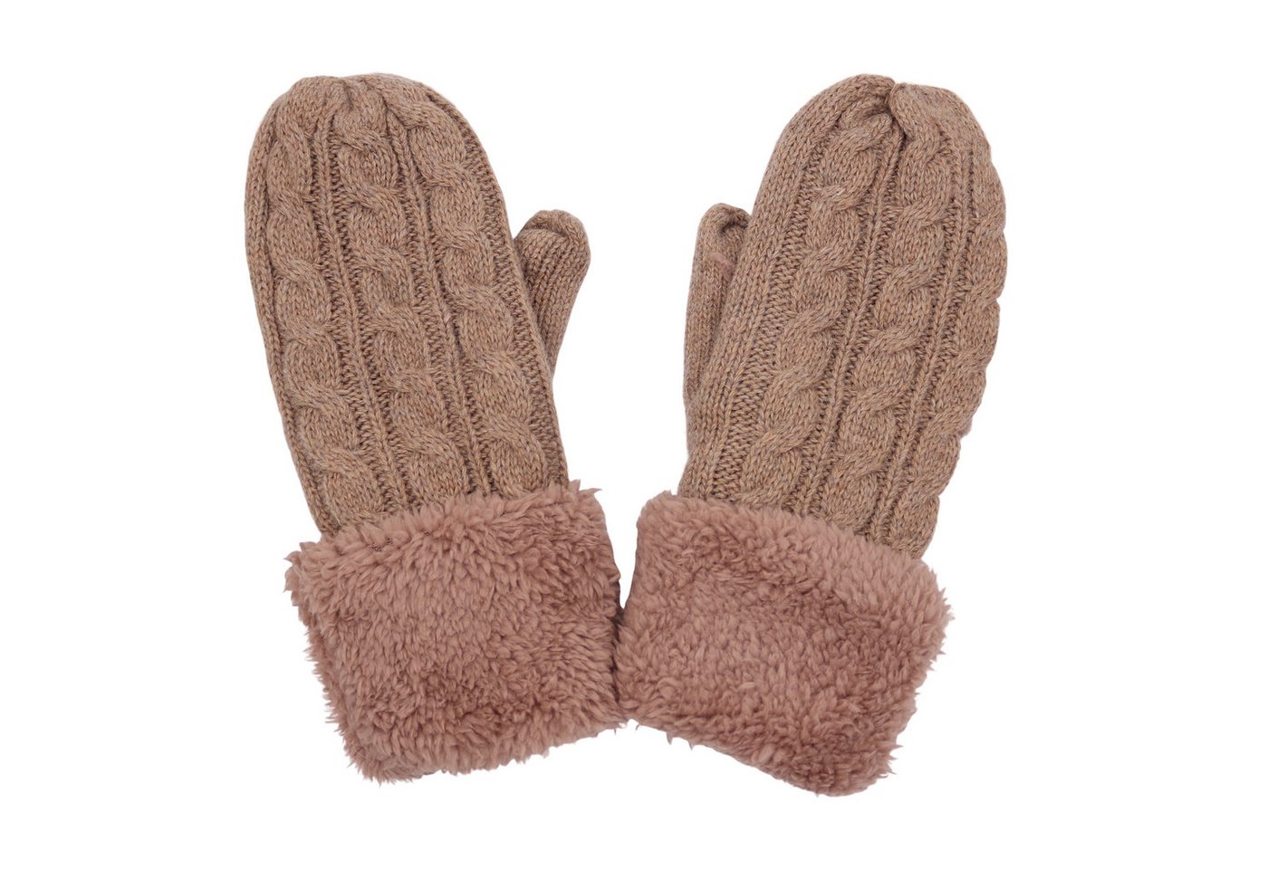 MIRROSI Strickhandschuhe Damen Handschuhe Fausthandschuhe warm durch gefüttert (Mit klassischem Zopfmuster) sehr weich und warm ideal für Herbst oder Winter von MIRROSI