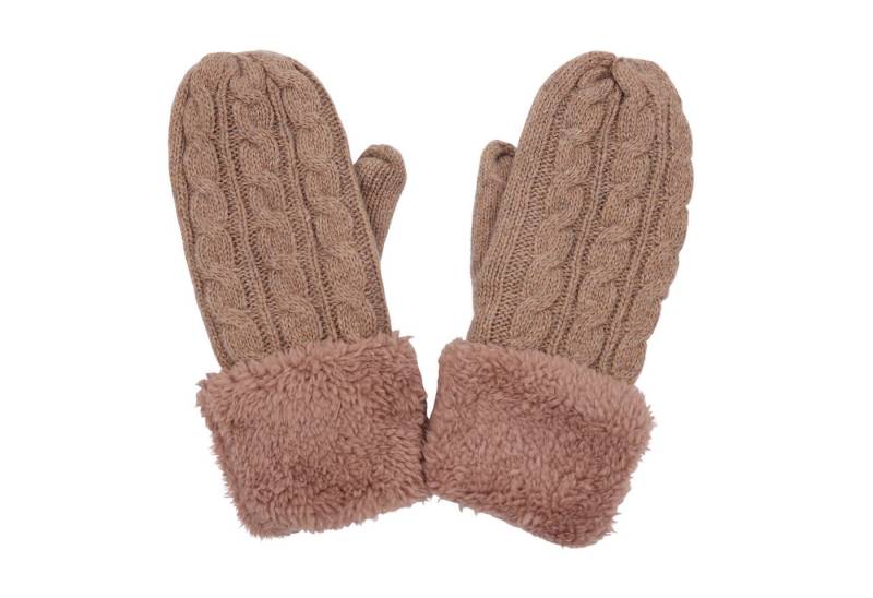 MIRROSI Strickhandschuhe Damen Handschuhe Fausthandschuhe warm durch gefüttert (Mit klassischem Zopfmuster) sehr weich und warm ideal für Herbst oder Winter von MIRROSI