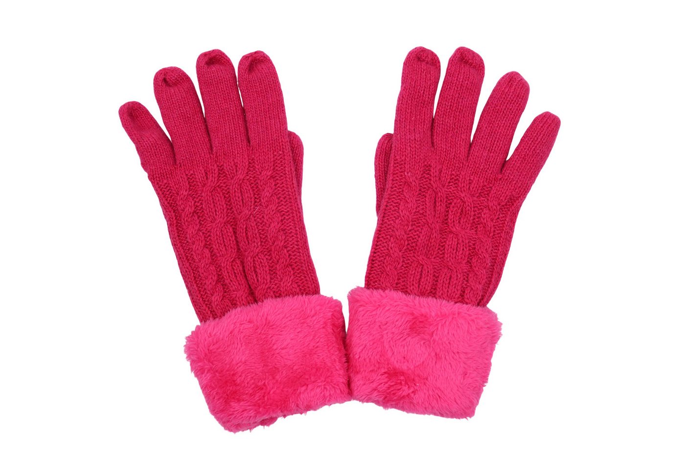 MIRROSI Strickhandschuhe Damen Handschuhe warm Weich, Einheitsgröße, durch gefüttert (Zopfmuster) sehr weich und warm ideal für Herbst oder Winter von MIRROSI
