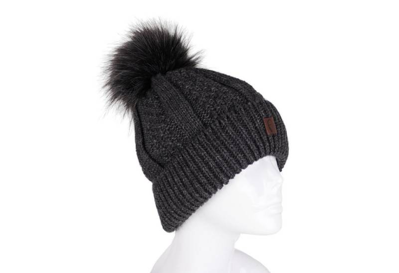 MIRROSI Strickmütze Damen Mütze Beanie ONESIZE mit Bommel, Warm Kuschelig (Hergestellt in Polen) Wintermützen Bequem Atmungsaktiv Kuschelweich von MIRROSI
