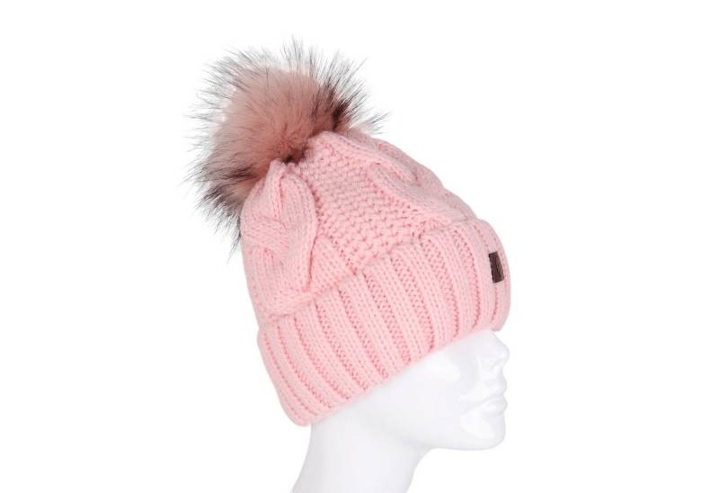 MIRROSI Strickmütze Damen Mütze Beanie ONESIZE mit Bommel, Warm Kuschelig (Hergestellt in Polen) Wintermützen Bequem Atmungsaktiv Kuschelweich von MIRROSI
