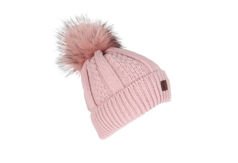 MIRROSI Strickmütze Damen Mütze Beanie ONESIZE mit Bommel, Warm Kuschelig (Hergestellt in Polen) Wintermützen Bequem Atmungsaktiv Kuschelweich von MIRROSI