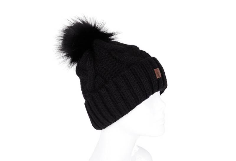 MIRROSI Strickmütze Damen Mütze Beanie ONESIZE mit Bommel, Warm Kuschelig (Hergestellt in Polen) Wintermützen Bequem Atmungsaktiv Kuschelweich von MIRROSI