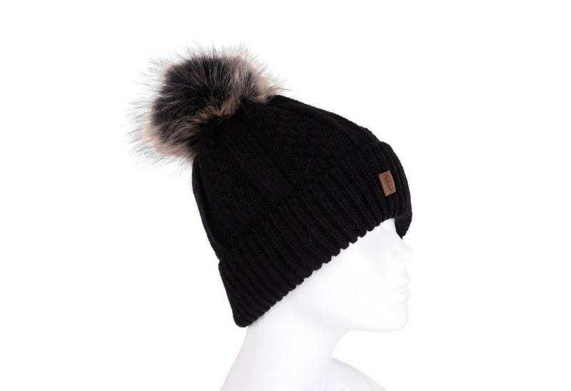 MIRROSI Strickmütze Damen Mütze Beanie ONESIZE mit Bommel, Warm Kuschelig (Hergestellt in Polen) Wintermützen Bequem Atmungsaktiv Kuschelweich von MIRROSI