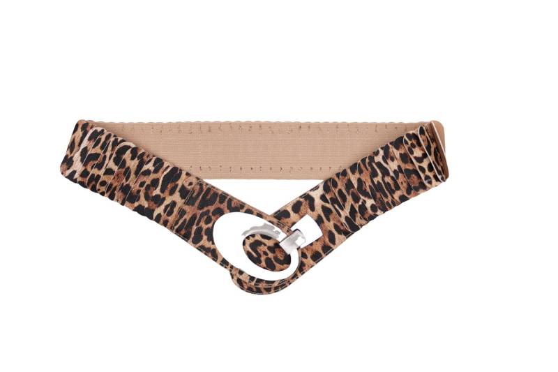 MIRROSI Taillengürtel Leo Unifarbe breit 6cm für Taillenumfang 85 bis 110cm, ONESIZE (Angenehmes Tragesgefühl, Leopard Muster, Unifarben) Breiter Stretch Gürtel von MIRROSI